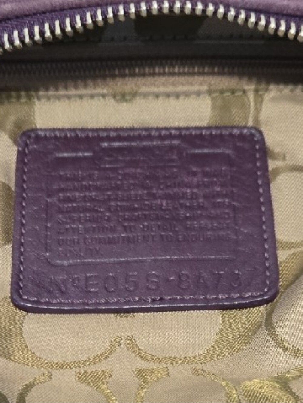 PROJECT BAG-Vntg Coach 8A73 Hampton Purple Suede Shoulder Bag EUC 10"x4.5"x3" - Picture 9 of 13
